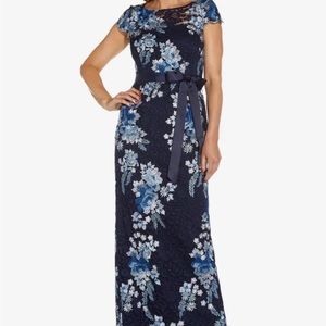 BRAND NEW Adrianna Papell embroidered lace gown.